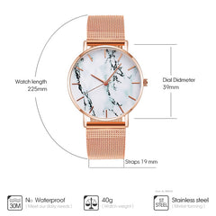 Rose Gold Marble Female Wrist Watch