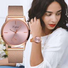 Lupai Ros  Fashion Women Watch Fashion Rose Gold Diamond Analog Quartz Female Watch for Women Luxury Dress Ladies Stainless Steel Luminous Waterproof Date Wrist Watches