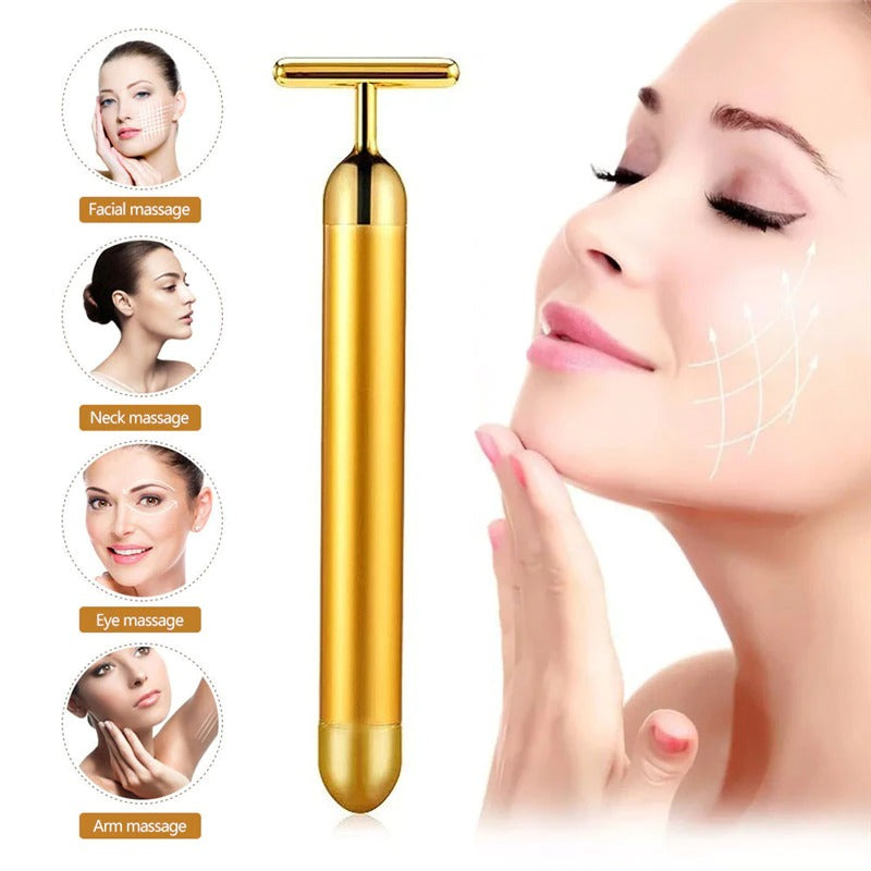 24K Gold  Beauty Bar Facial Roller Massager